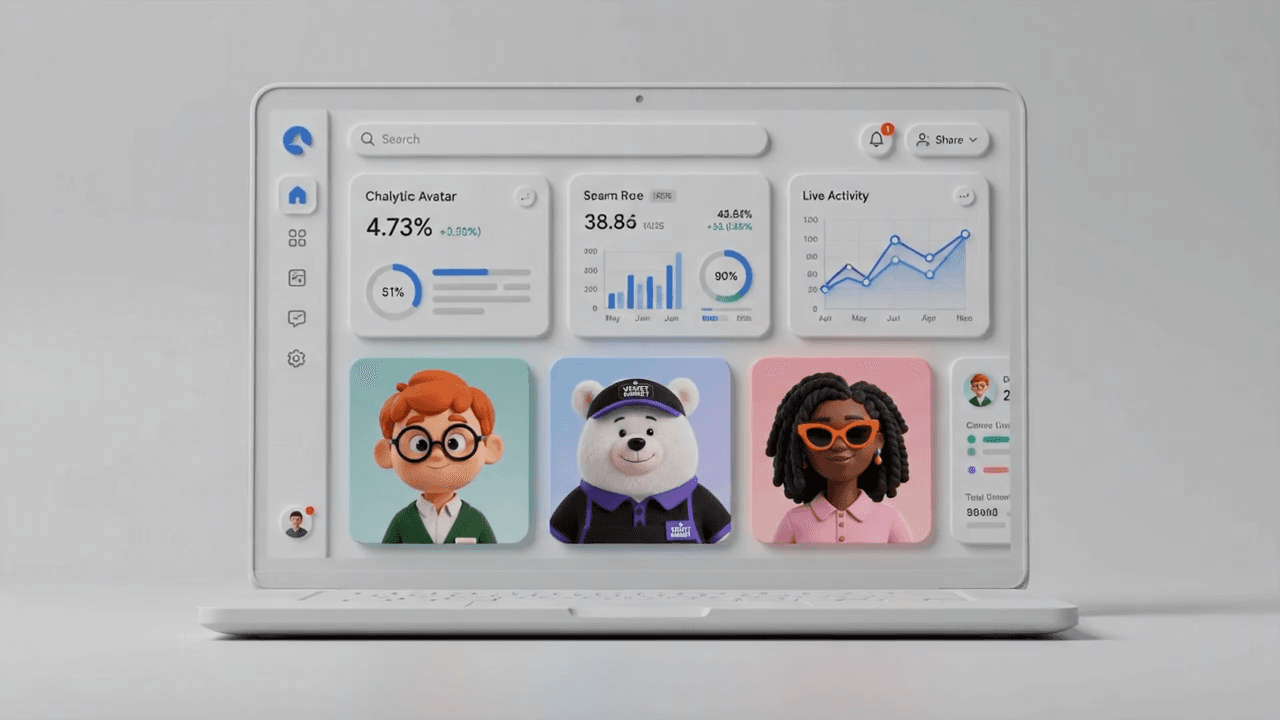 Brandbot analytics workspace on a laptop